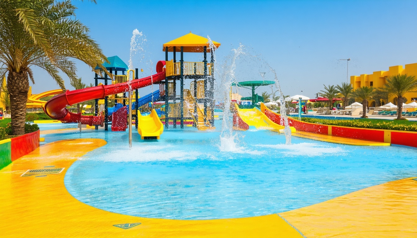 Children’s play area and splash zone at Water Park Dubai